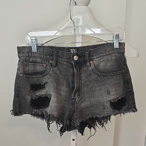 BDG Women's Charcoal Distressed Jean Shorts